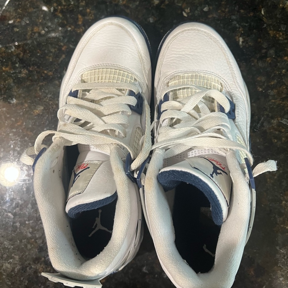 Jordan Kids White and Navy Sneakers